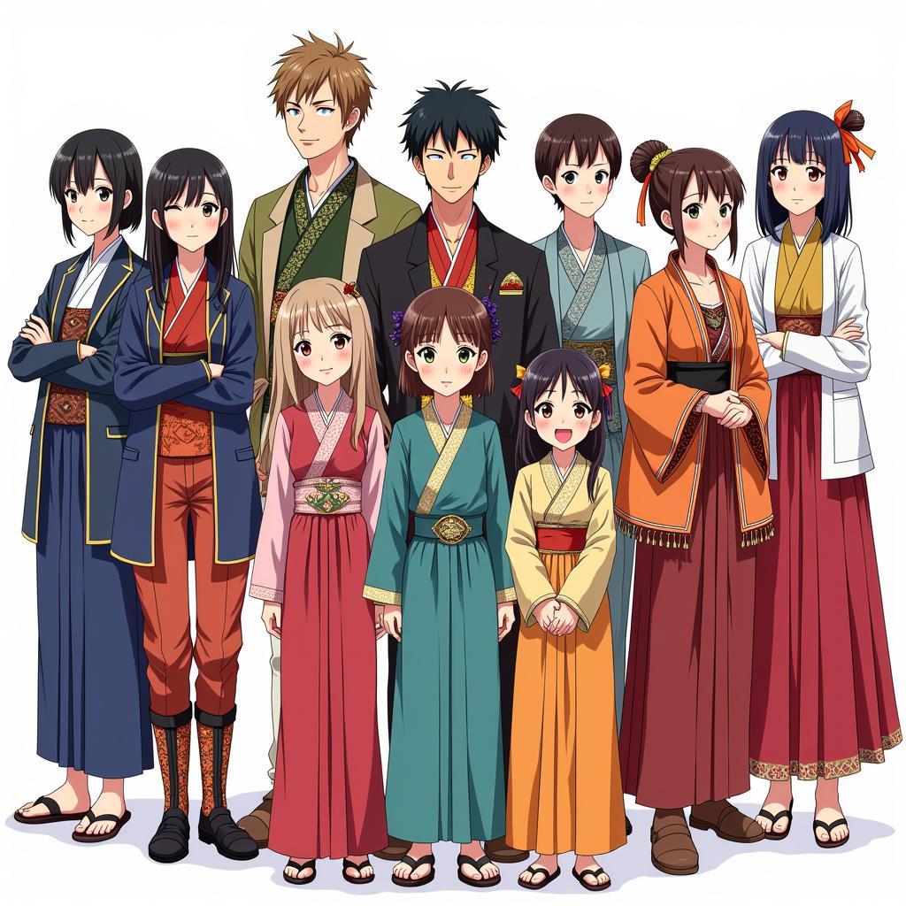 ASEAN Anime Characters in Traditional Clothing