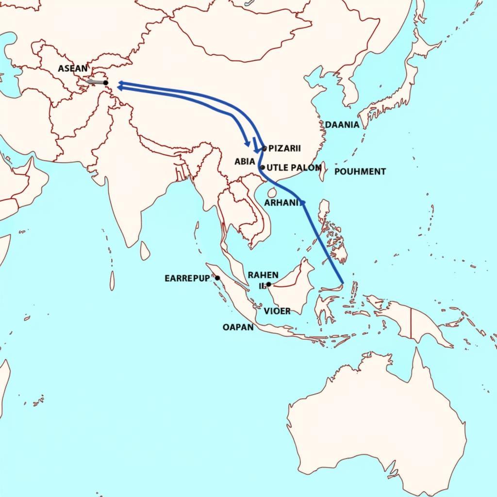 ASEAN Asia Africa Express Delivery Network Map