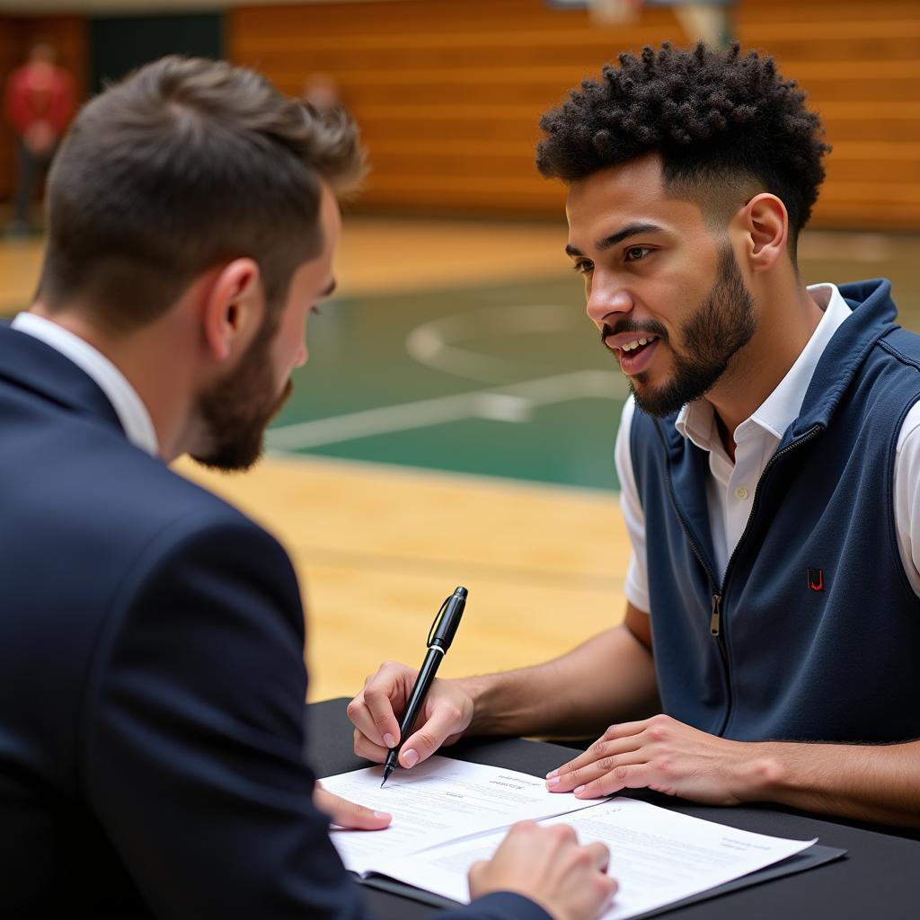 Agent meeting with a potential ABL player