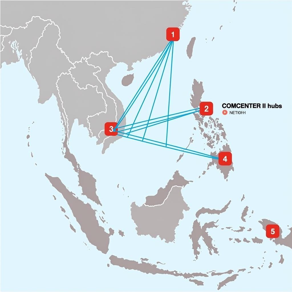 ASEAN COMCENTER II Network Map across Southeast Asia