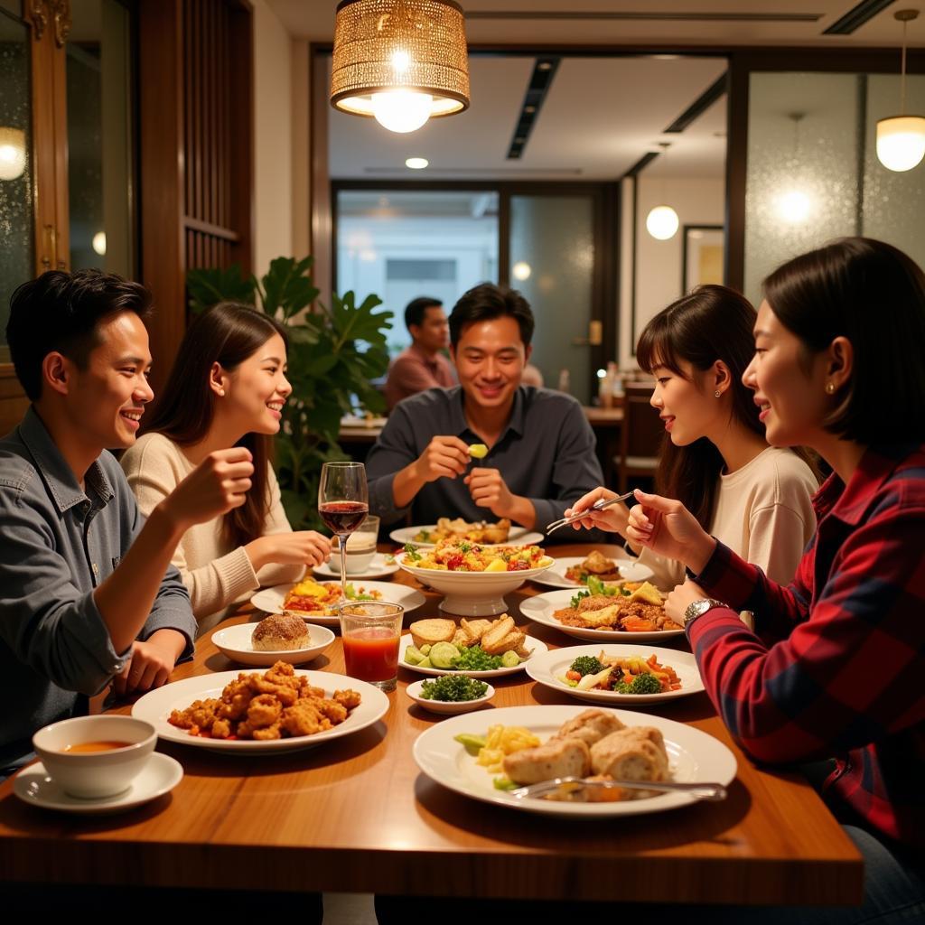 Diners enjoying a meal at an ASEAN restaurant.