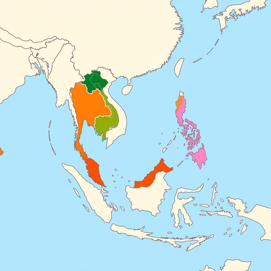 ASEAN Economic Community Map Showing Member States