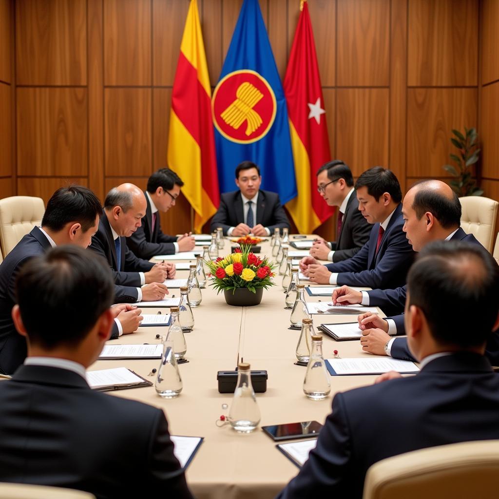 ASEAN Economic Summit - Leaders Discussing Trade