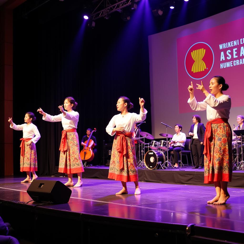 Cultural exchange activities at the ASEAN-Europe conference in Belfast, 2017.