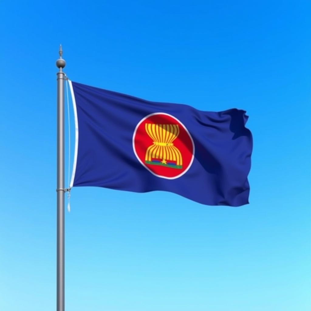 ASEAN Flag Against Angel Blue Sky