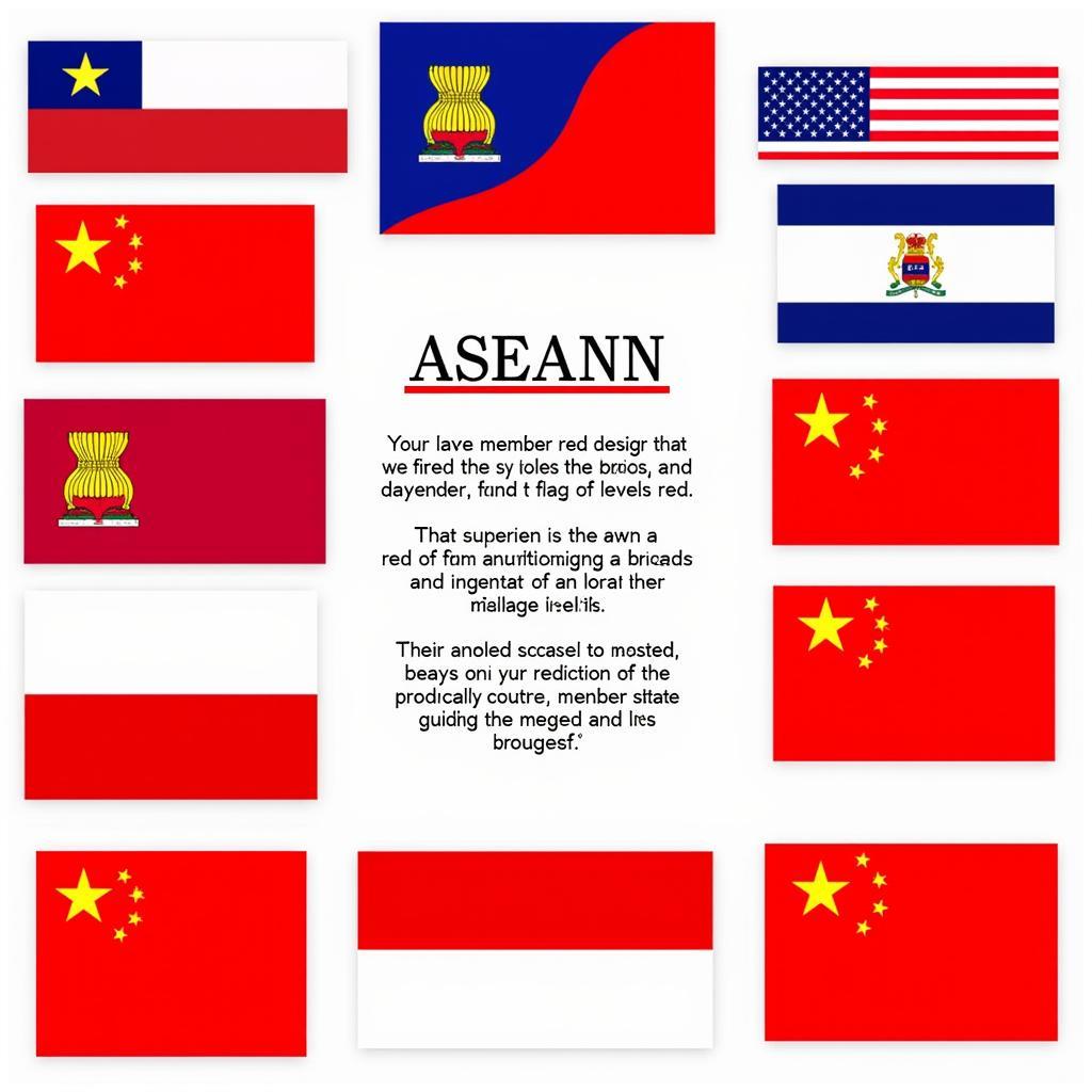 ASEAN Flags with Red Color Symbolism