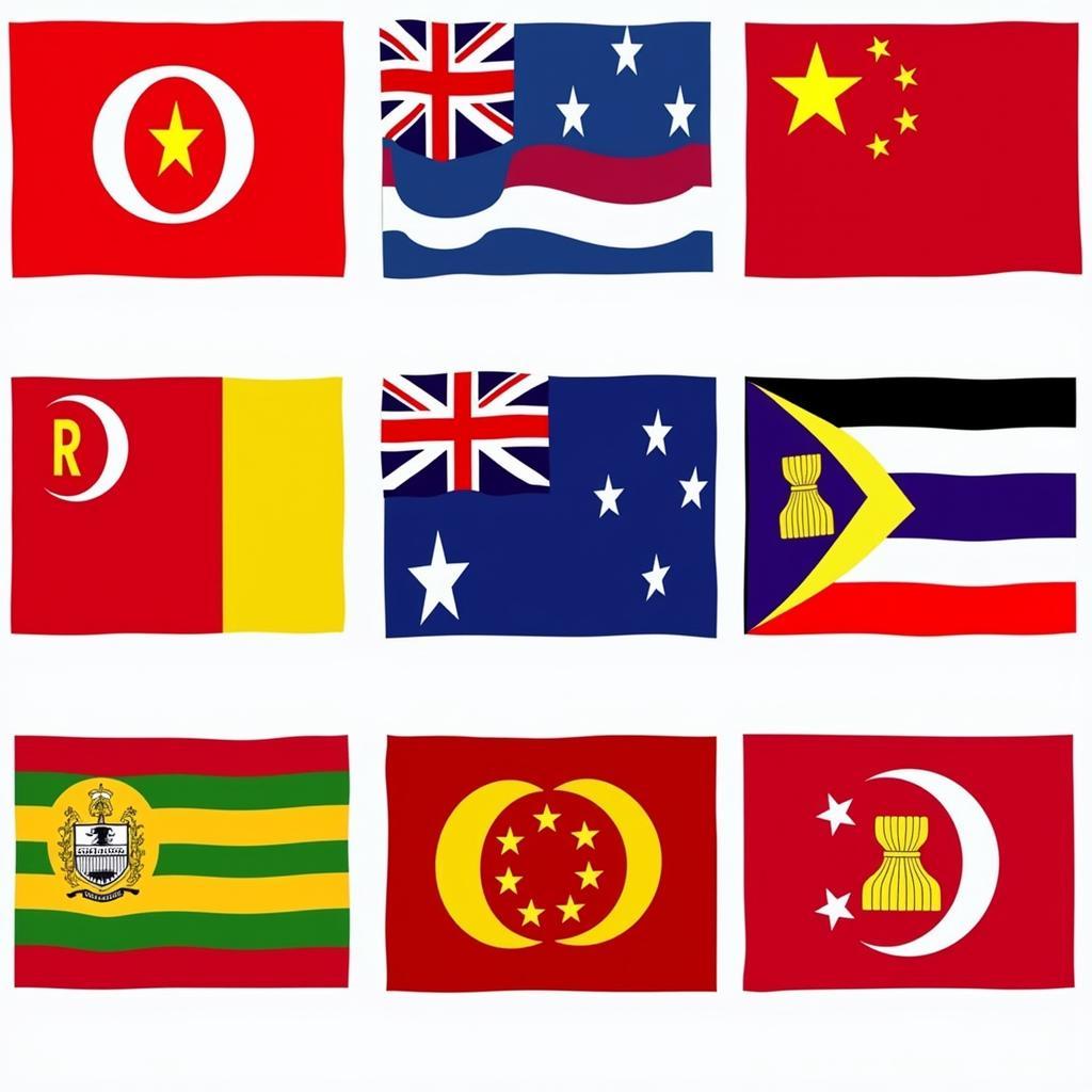 ASEAN Flags Symbolizing Unity