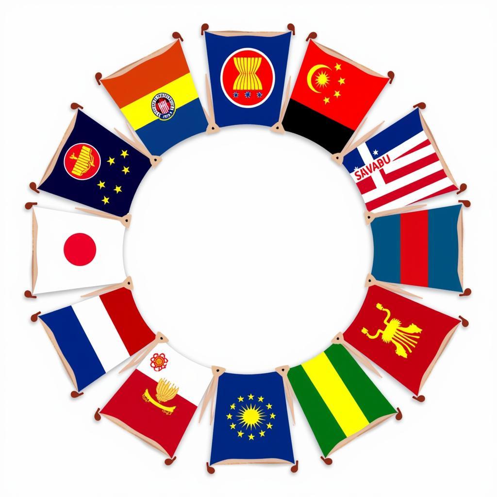 Flags of ASEAN nations representing unity