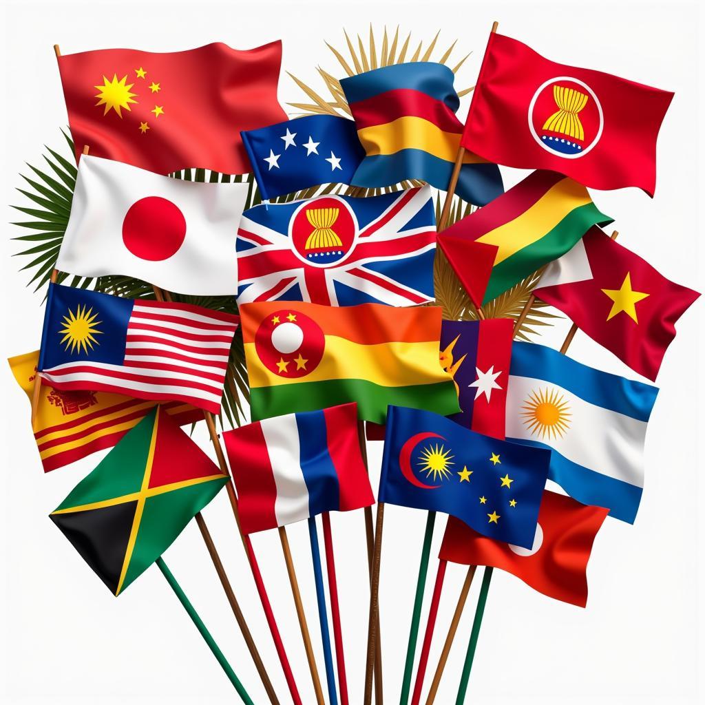 Flags of ASEAN Member States Displayed Together