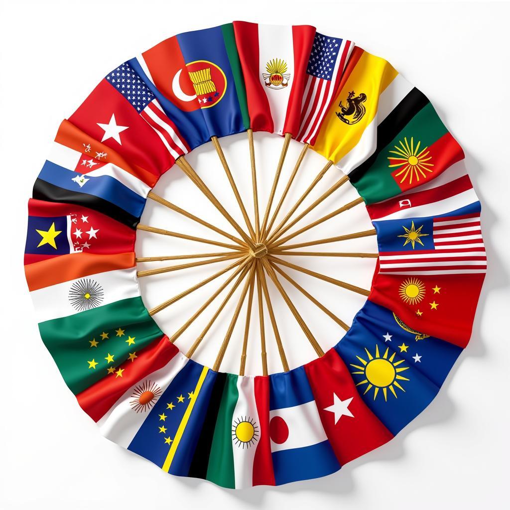 ASEAN Flags Symbolizing Unity