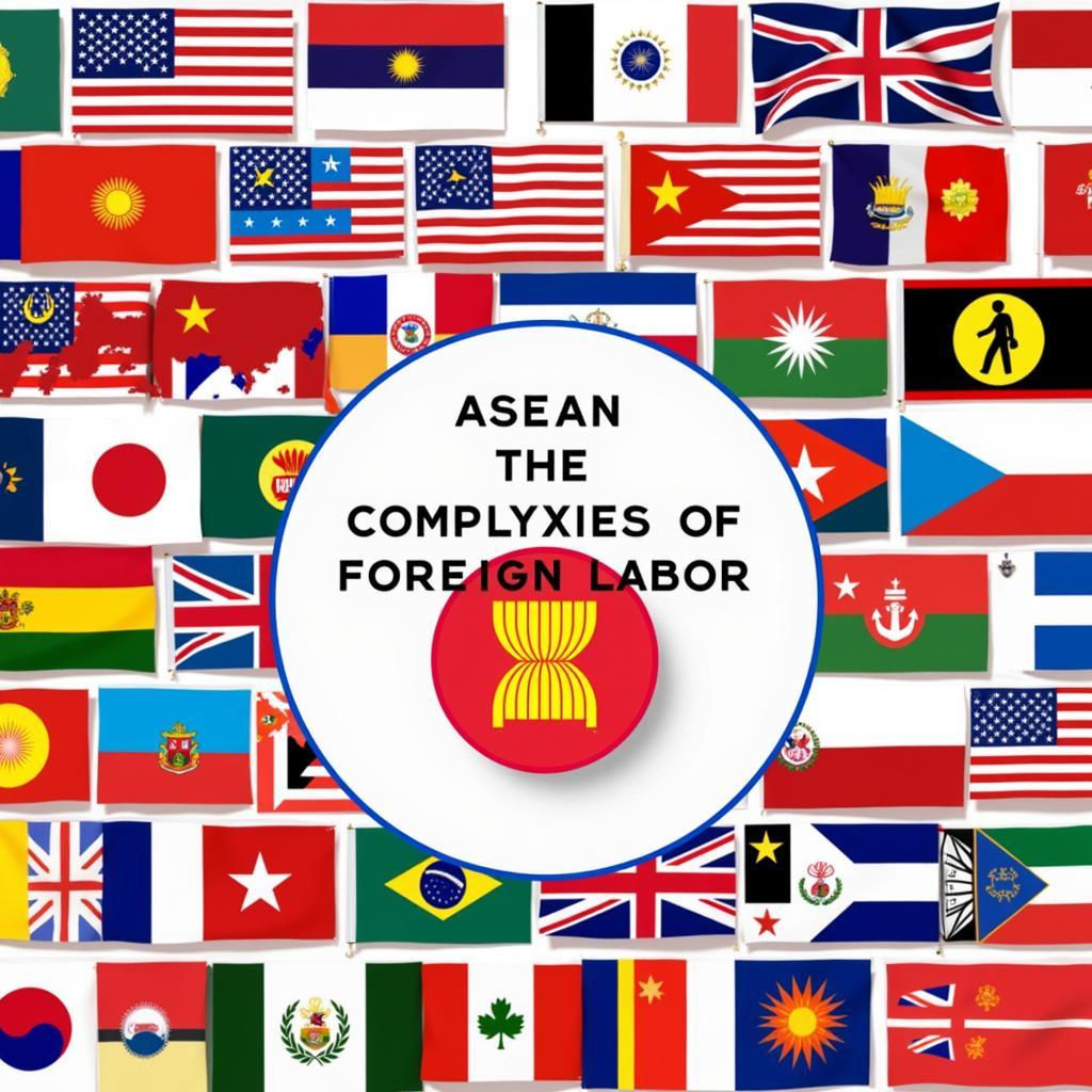 ASEAN flags symbolizing unity and diversity in the context of foreign labor