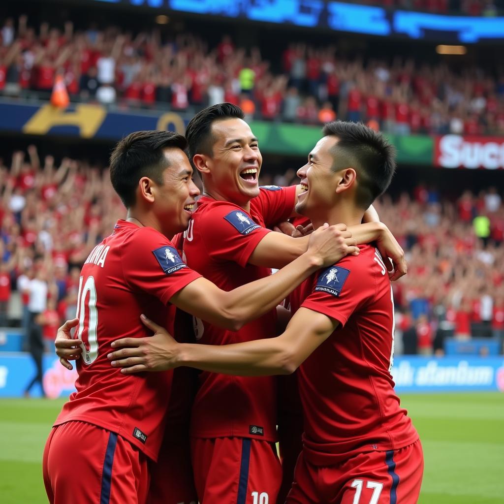 ASEAN Football Team Celebrating Victory