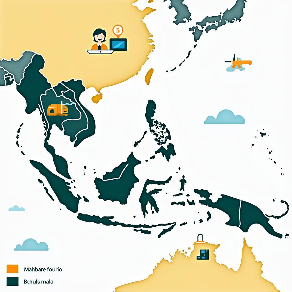 ASEAN Global Careers Map: Highlighting job opportunities in various Southeast Asian countries.