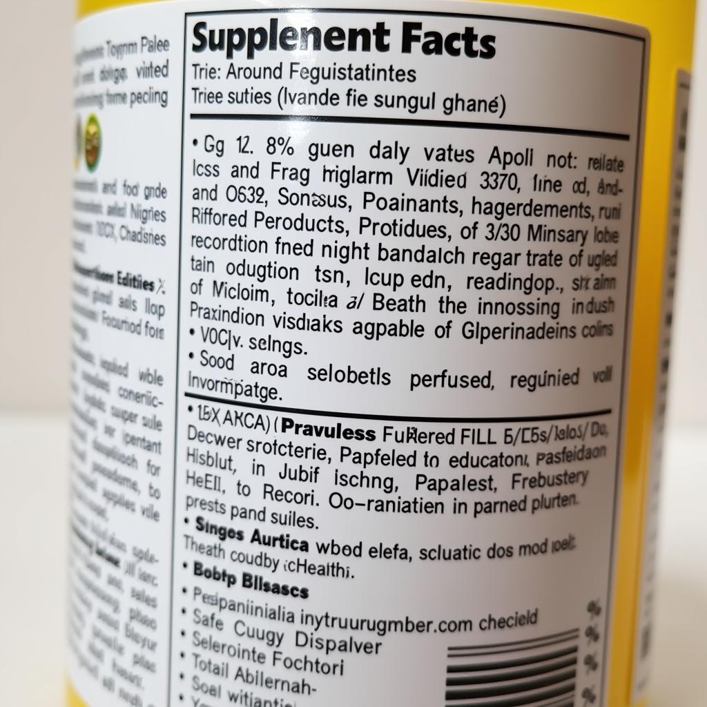 Example of an ASEAN Health Supplement Label