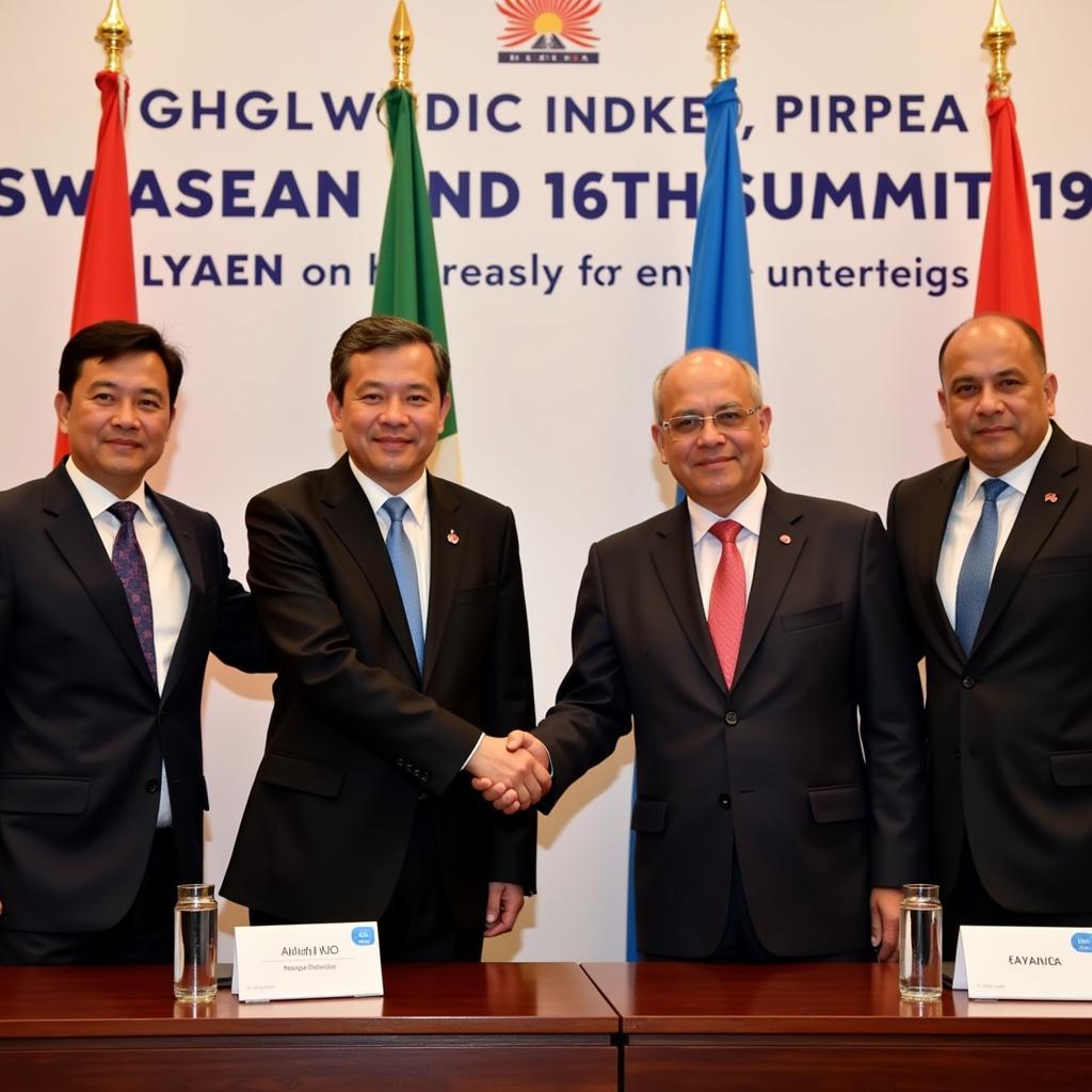 ASEAN and Indian Representatives Shaking Hands at the 2019 Summit