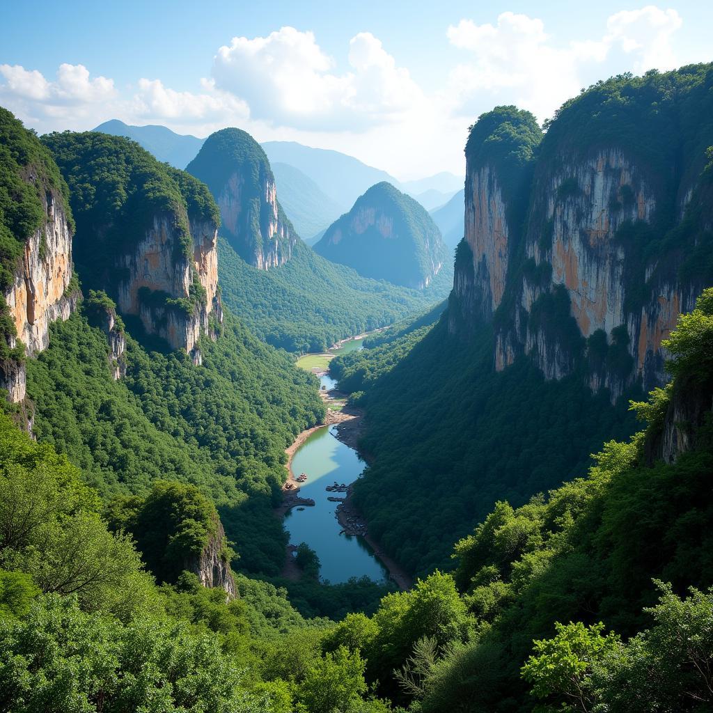 Breathtaking Karst Landscape in Southeast Asia