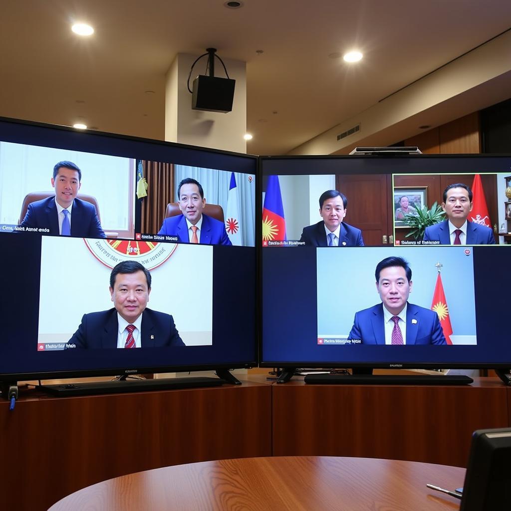 ASEAN leaders engaging in a virtual discussion during the 36th Summit