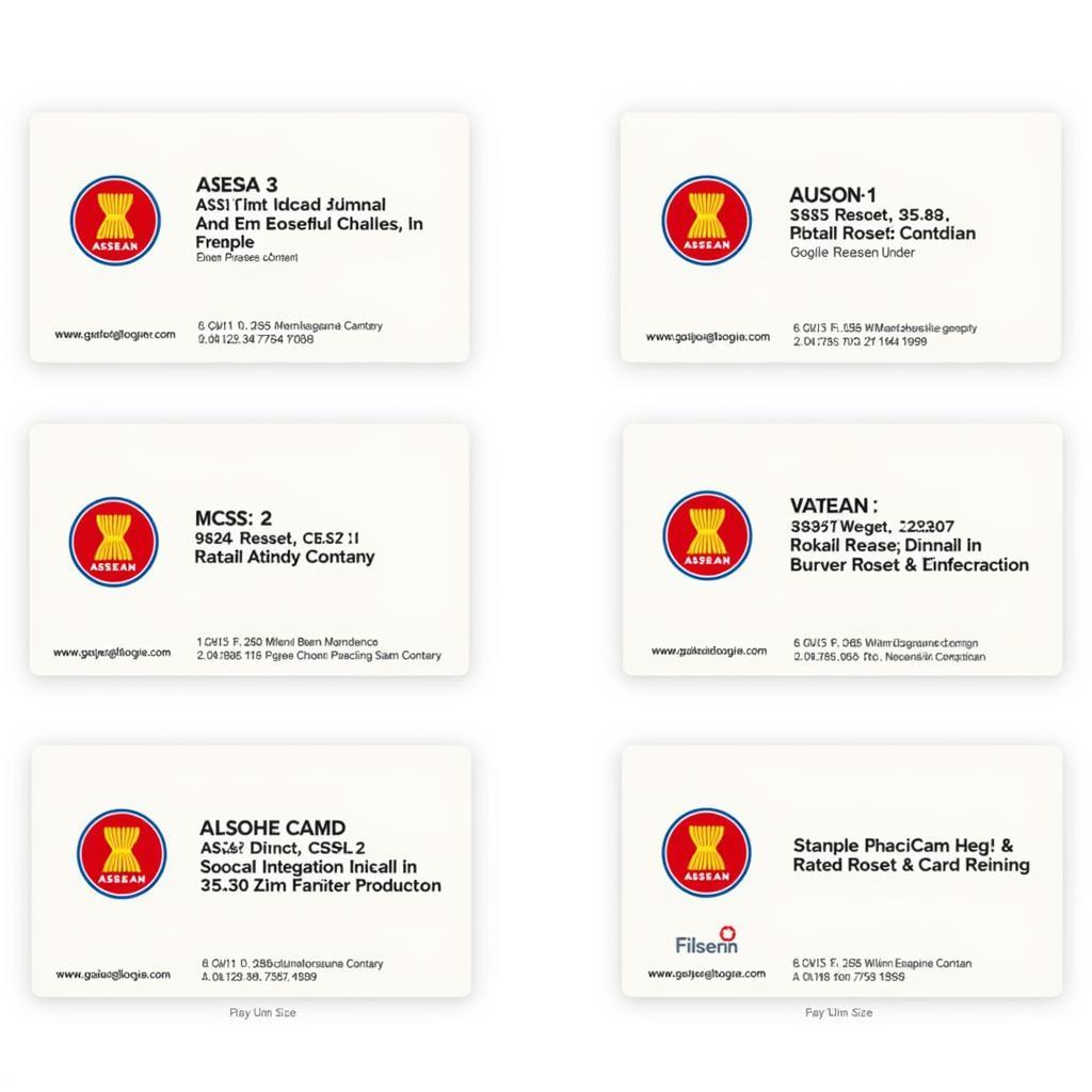 ASEAN Logo Business Card Placement Examples