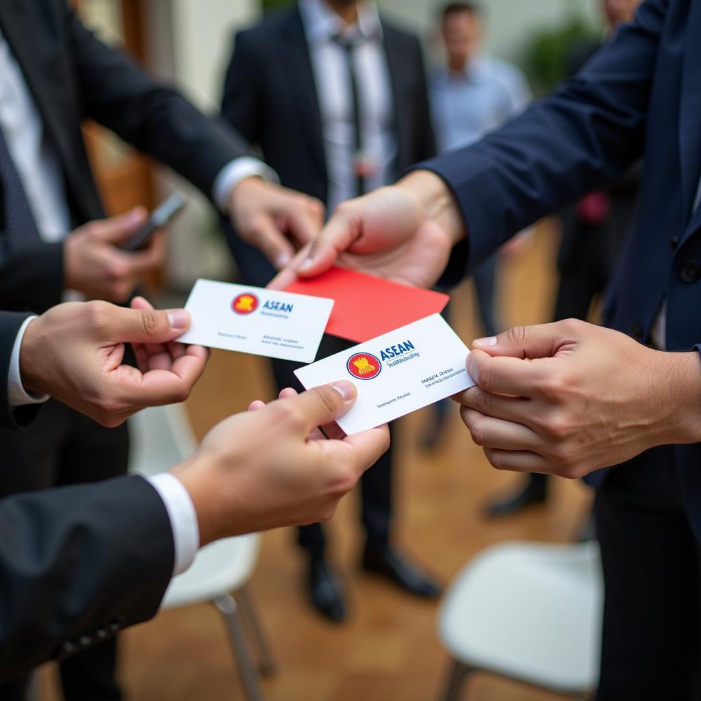 Networking with ASEAN Logo Business Cards