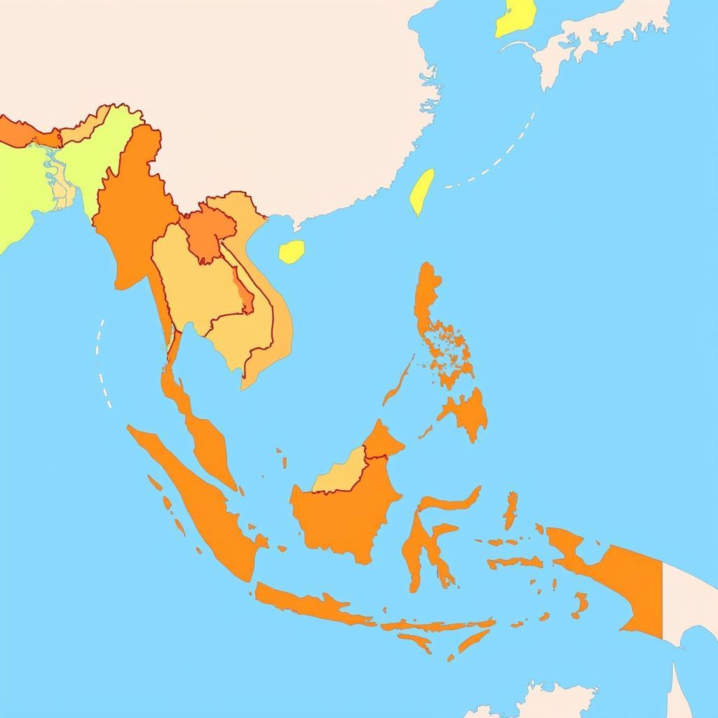 ASEAN Map Highlighted Countries