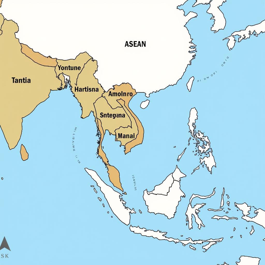 Map of ASEAN countries in Southeast Asia