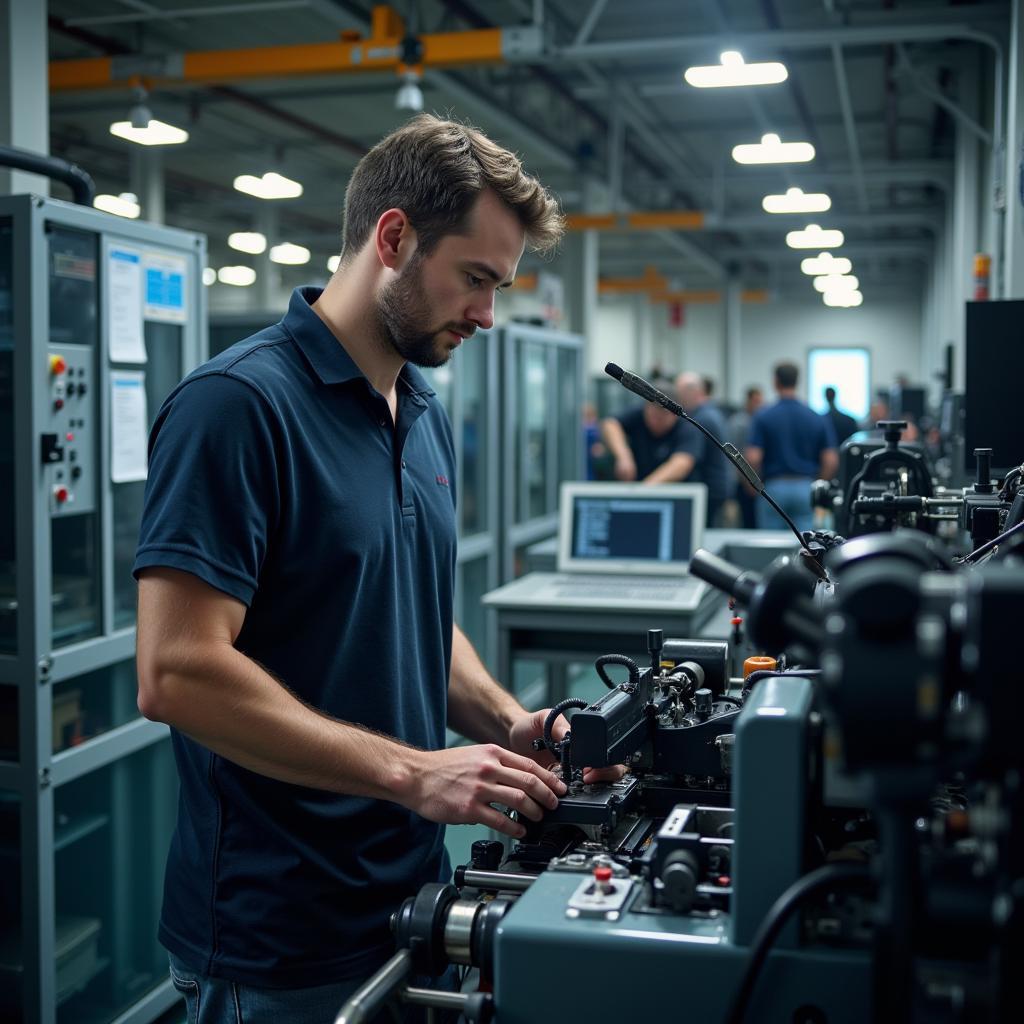 ASEAN Master Technician Working on Advanced Machinery