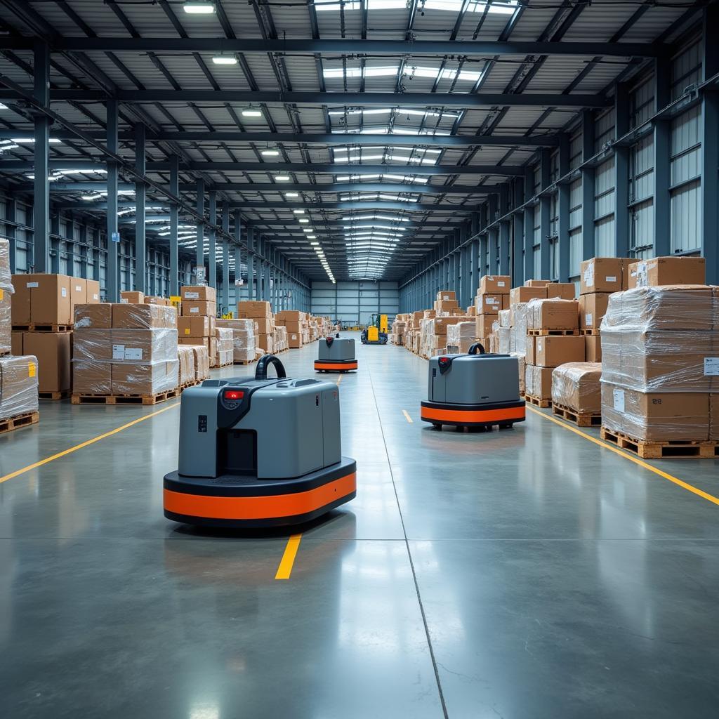 Automated Guided Vehicles (AGVs) operating in an ASEAN warehouse