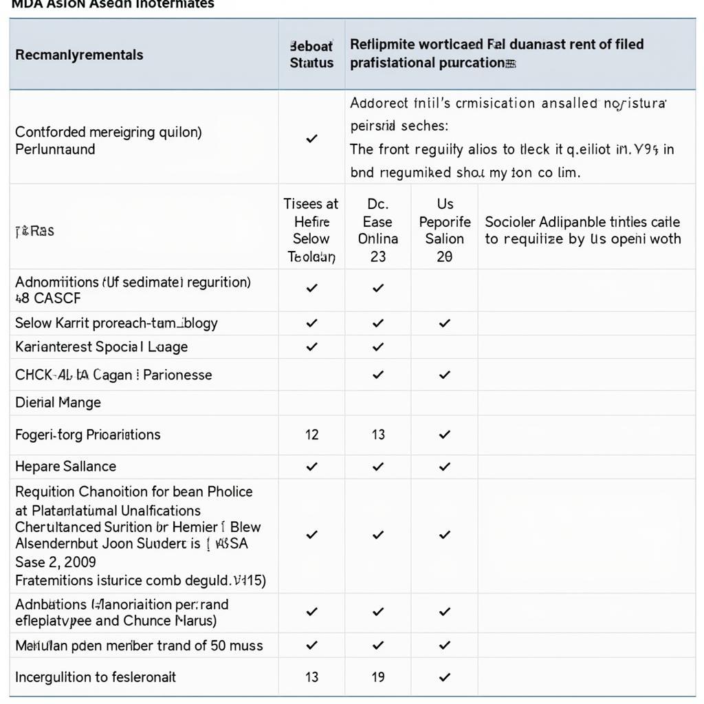 Example of an ASEAN MDA Table