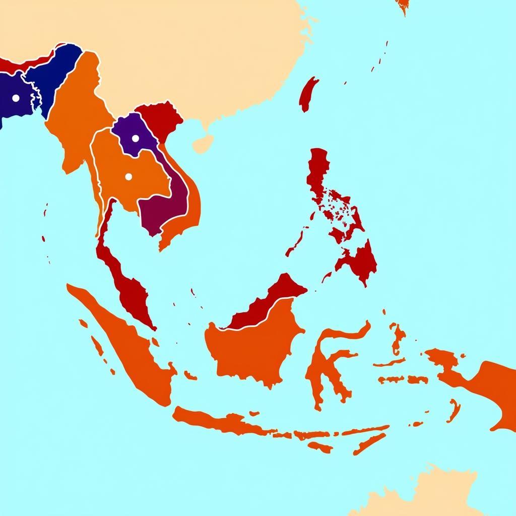 Map highlighting ASEAN member states