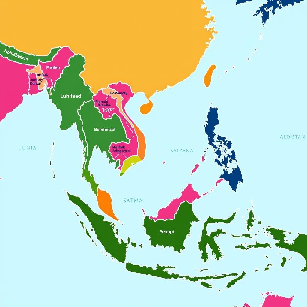 Map Highlighting ASEAN Member States