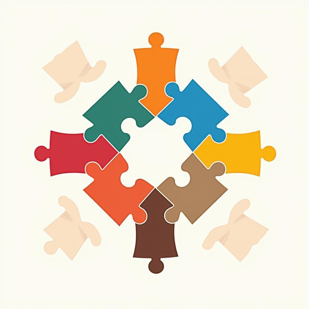 Illustration of ASEAN countries merging like puzzle pieces