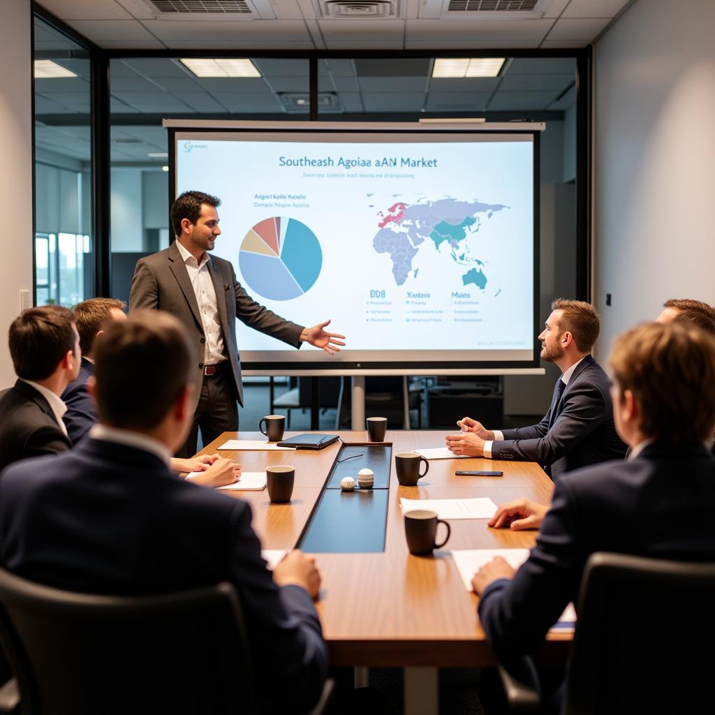 An ASEAN representative meeting with business owners in Fort Collins