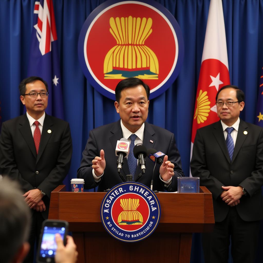 ASEAN Secretary-General addressing the press conference