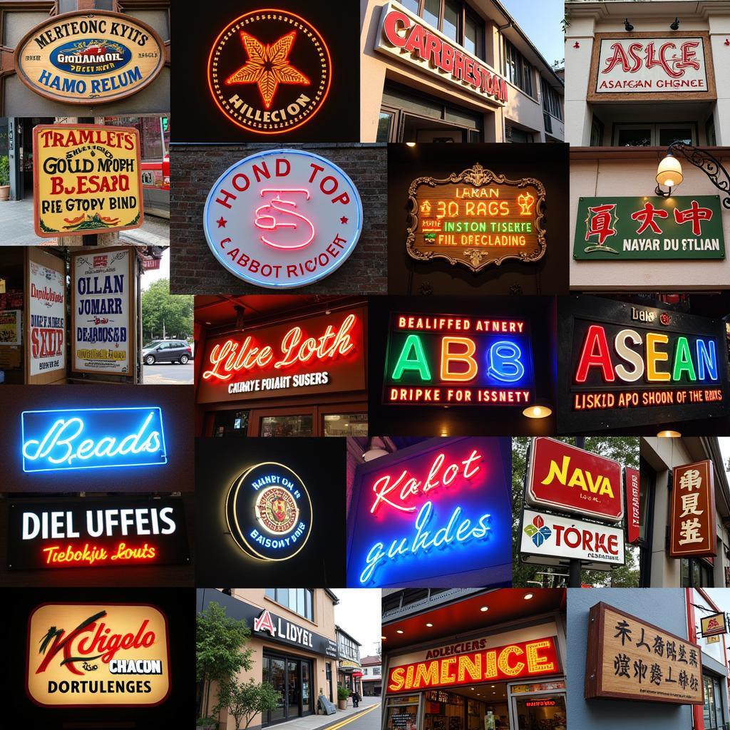 Mix of Traditional and Modern ASE Shop Signs