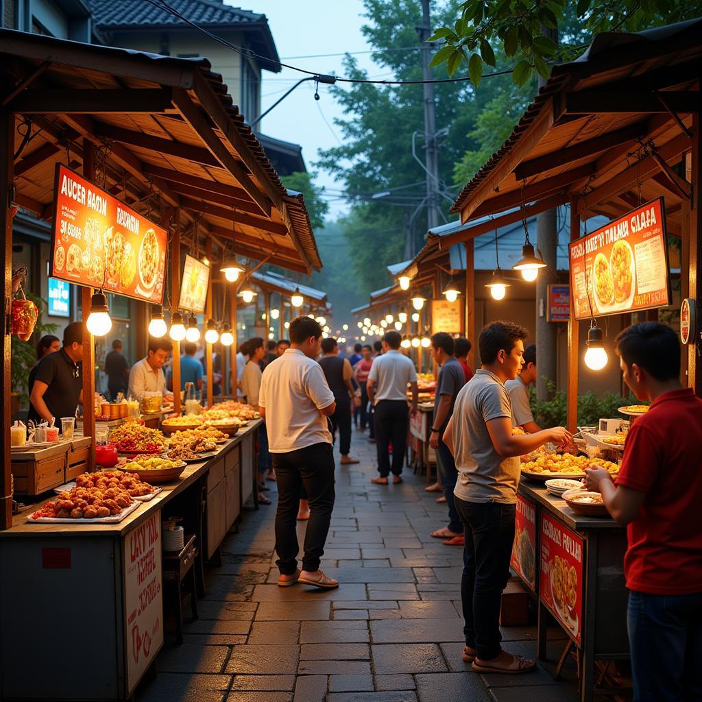 Street food vendors in an ASEAN social cantina