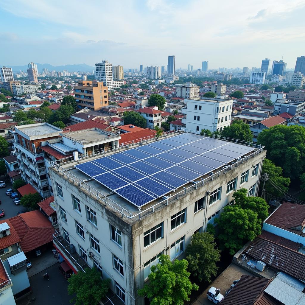 Rooftop Solar Panel Installation in an Urban ASEAN Setting