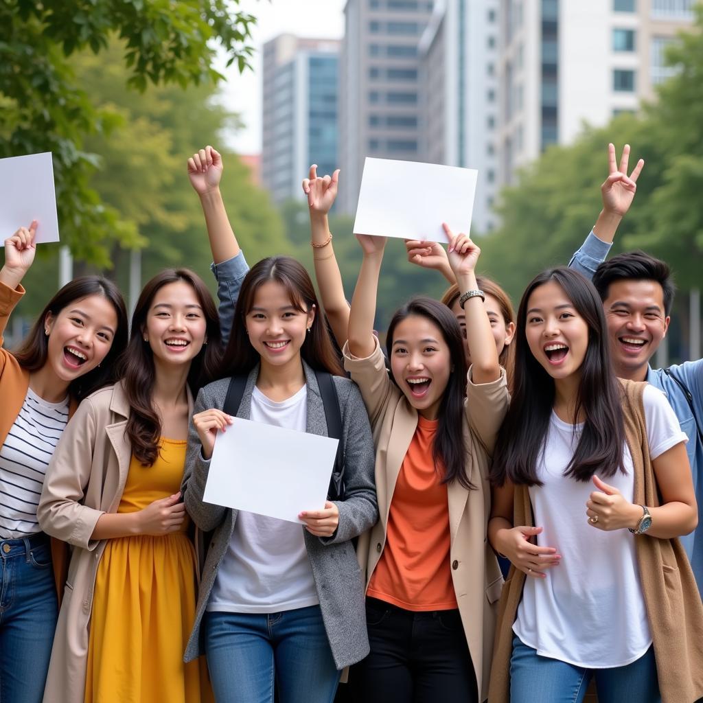 ASEAN Students Celebrating Exam Results