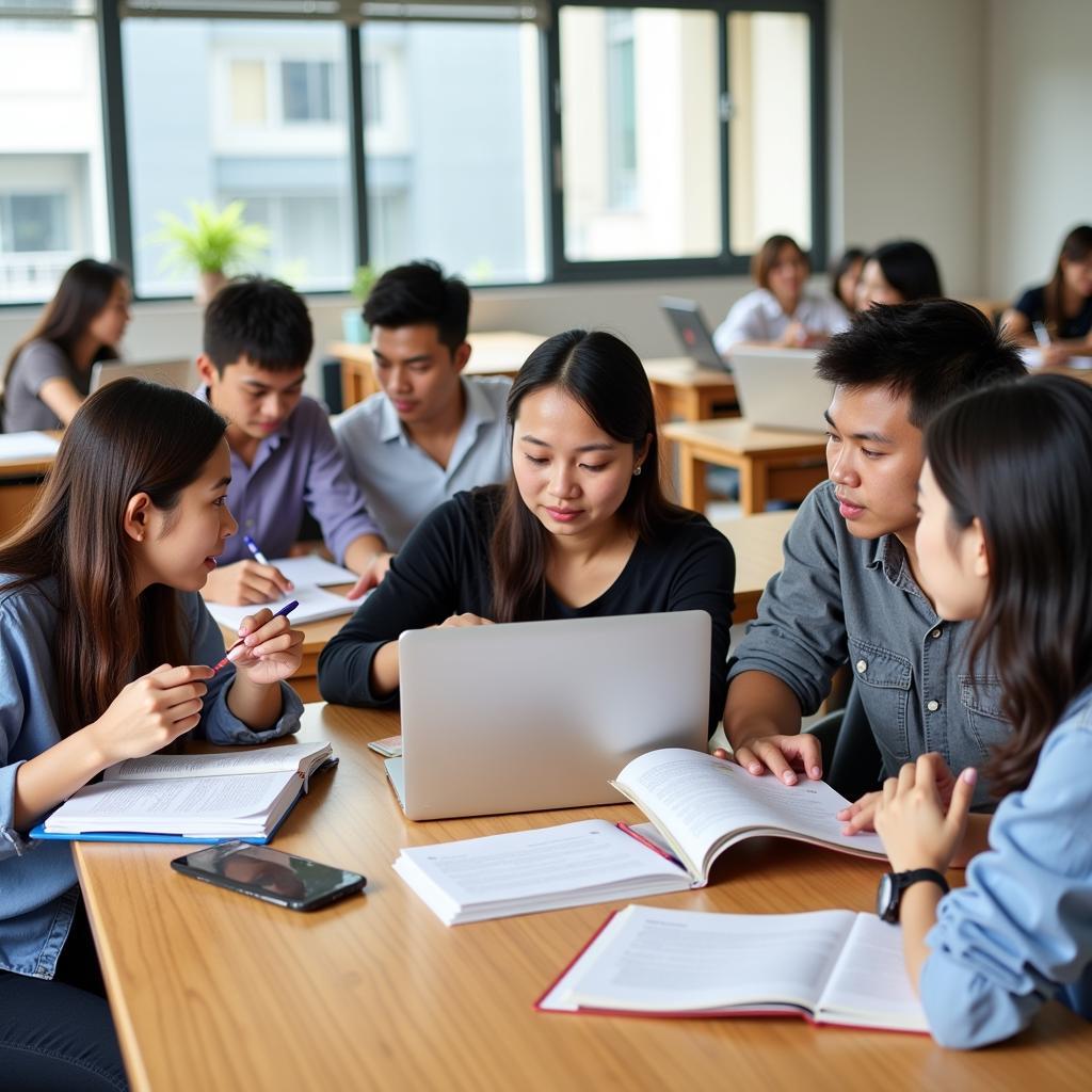 Students Studying for ASEAN Exams