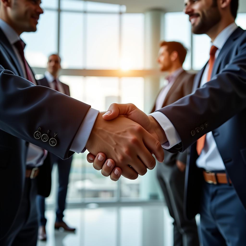 Image depicting ASEAN and Turkish business representatives shaking hands.