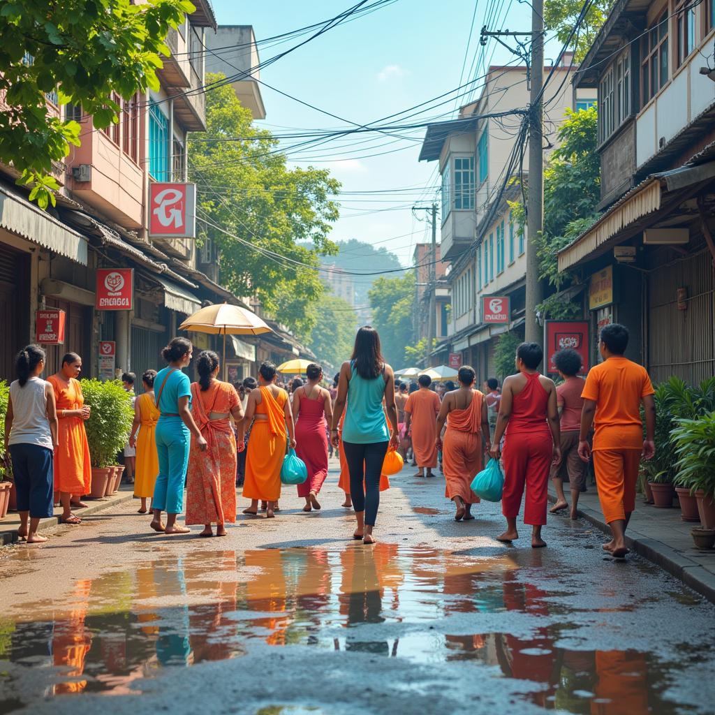 Community cleanup in Southeast Asia