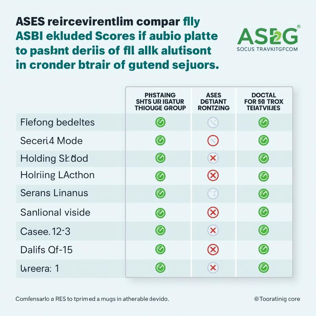 Chart comparing ASES shoulder scores across different treatment groups