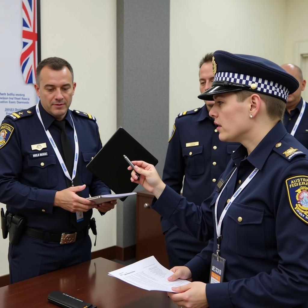 Australian Federal Police training ASEAN law enforcement officers in counter-trafficking techniques.