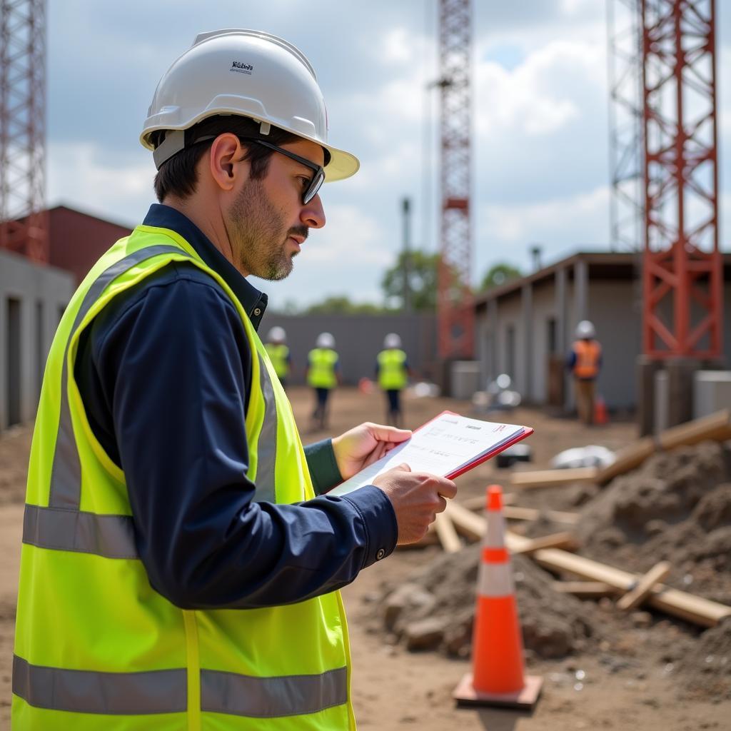 Australian Safety Engineer Conducting a Workplace Inspection