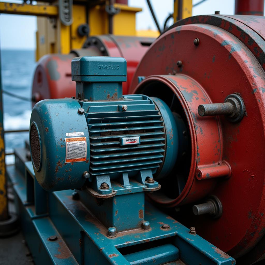 Baldor Reliance Motor Powering a Pump on an Oil Rig