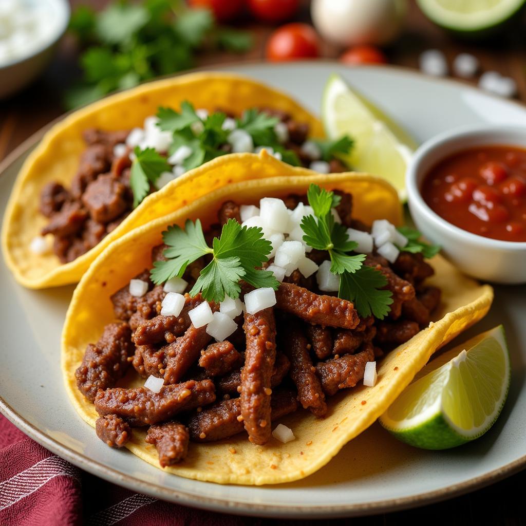 Delicious Barbacoa Tacos with Toppings