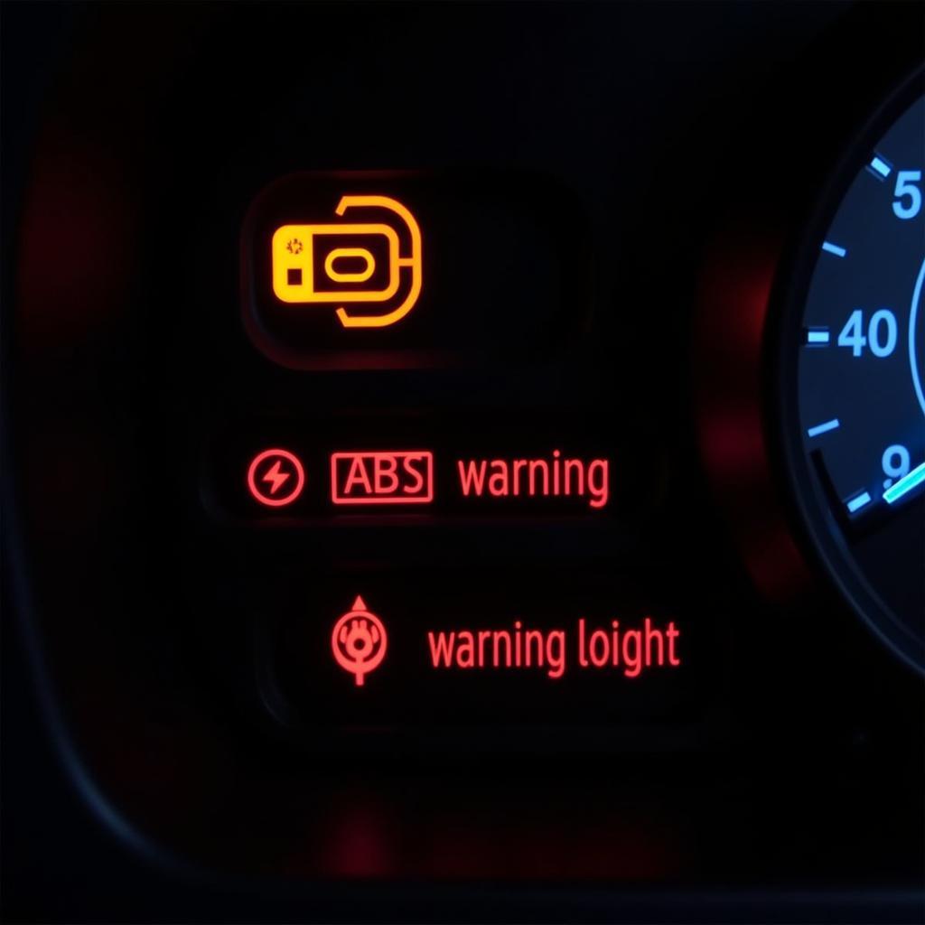 Car Dashboard Warning Lights Indicating Electronic Issues