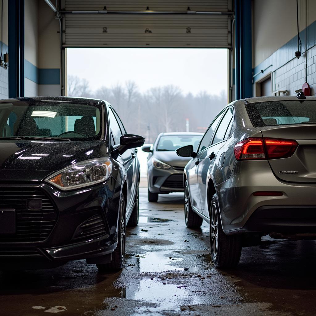 Car Undergoing Routine Maintenance in Iowa Auto Shop