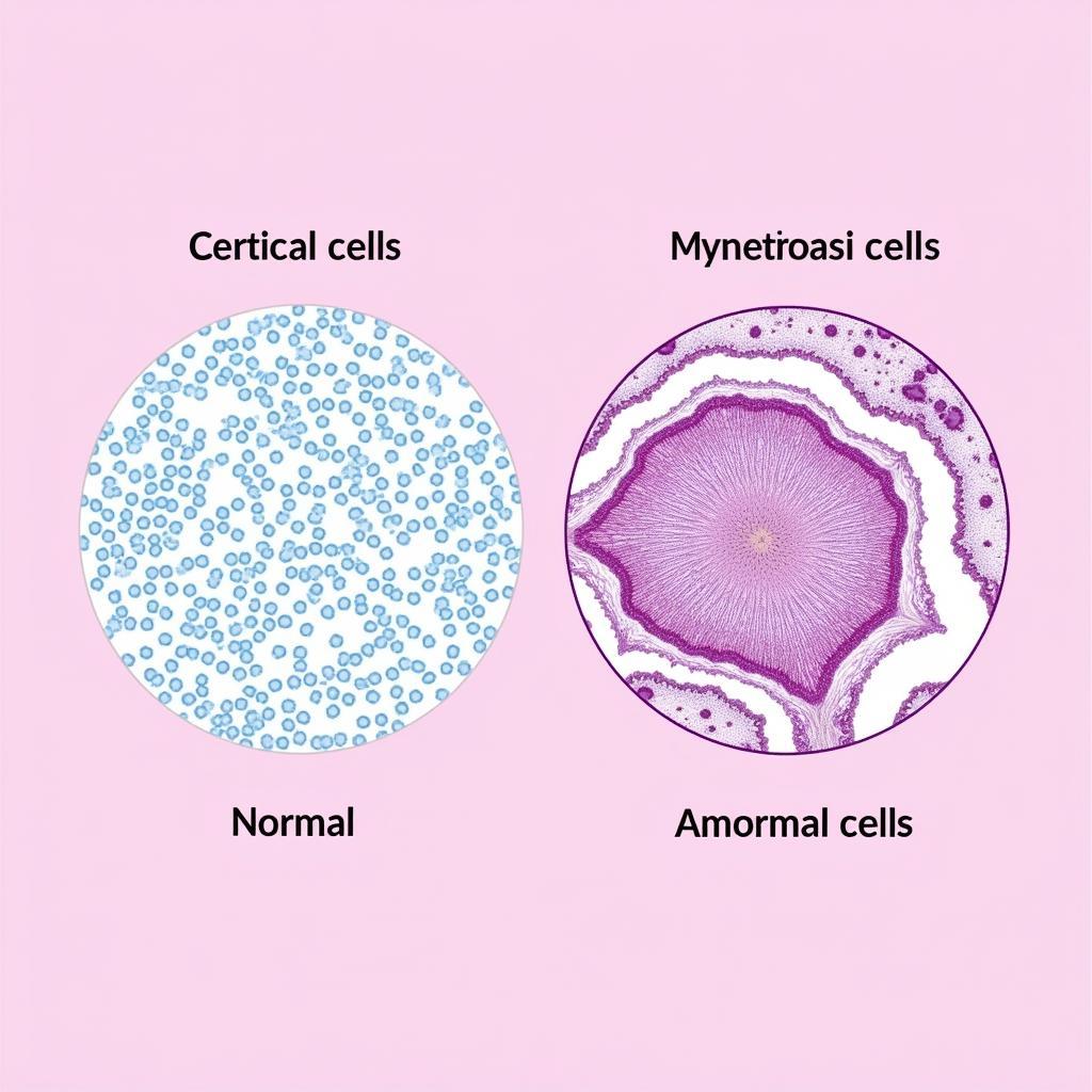 Cervical Cells Under a Microscope