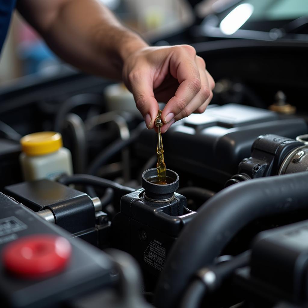 Checking Car Oil Level