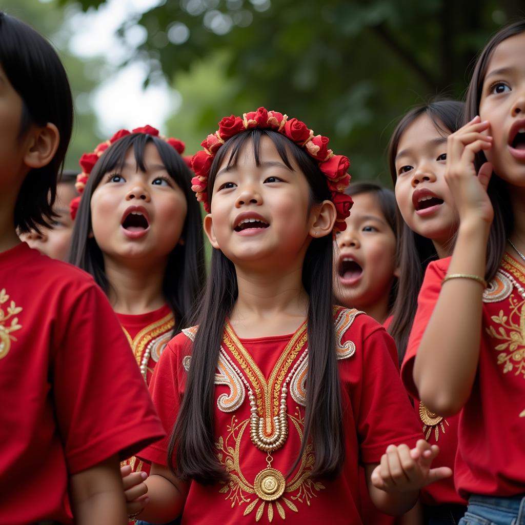 Children Singing a Southeast Asian Folksong